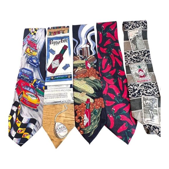 Lot Of 17 Vintage Tabasco Novelty Neckties Rare HTF Collection Peppers Christmas - Picture 2 of 16